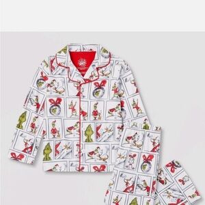 Dr. Seuss Kids Pajama Set - White with Red and Green